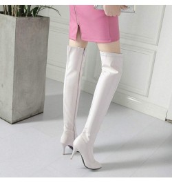 Women Fashion Stiletto Heels Long Boots 2white $25.12 Boots