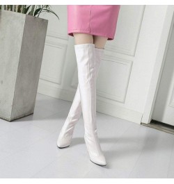 Women Fashion Stiletto Heels Long Boots 2white $25.12 Boots