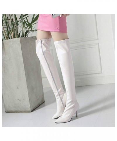 Women Fashion Stiletto Heels Long Boots 2white $25.12 Boots