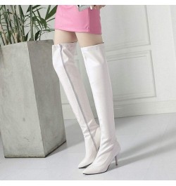 Women Fashion Stiletto Heels Long Boots 2white $25.12 Boots