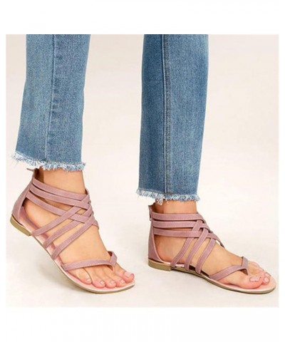 High Wedge Sandals for Women Flat Open Women's Toe Shoes Zipper Summer Sandals Fashion Breathable Beach Women's sandals Wedge...