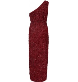 Women's One Shoulder Sexy Sleeveless Bodycon Dress Sequin High Slit Party Cocktail Long Formal Dress Red $27.92 Outdoor Shoes