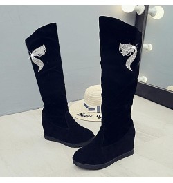 Cowboy Boots for Women Knee Boots Women's Chunky BootsPointy Zipper High Toe Side Boots for Women Low Heels Comfortable Black...