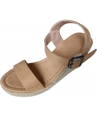 Espadrille Sandals for Women, Wedge Sandals for Women Dressy Summer Platform Chunky Heel Sandals Beach Slippers X01-brown $18...