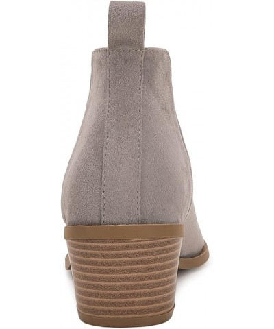 Womens Pointed Toe Ankle Boots Stacked Chunky Heel Slip on Western Low Heel Booties Taupe $25.99 Boots