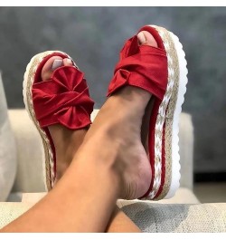 Womens Flat Sandals Lightweight Non Slip Flip Flops Casual Open Toe Slides Indoor Outdoor Beach Slippers Shoes T4a-red $13.44...