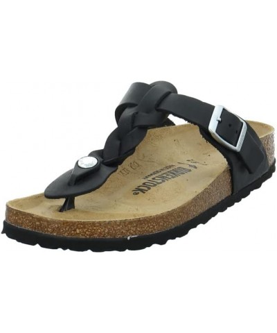 Women's Flip Flops Oiled Leather Black $91.56 Sandals