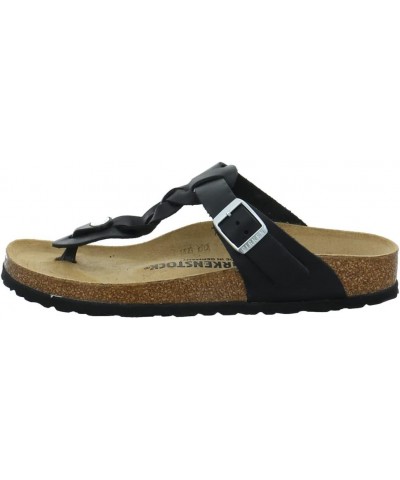 Women's Flip Flops Oiled Leather Black $91.56 Sandals