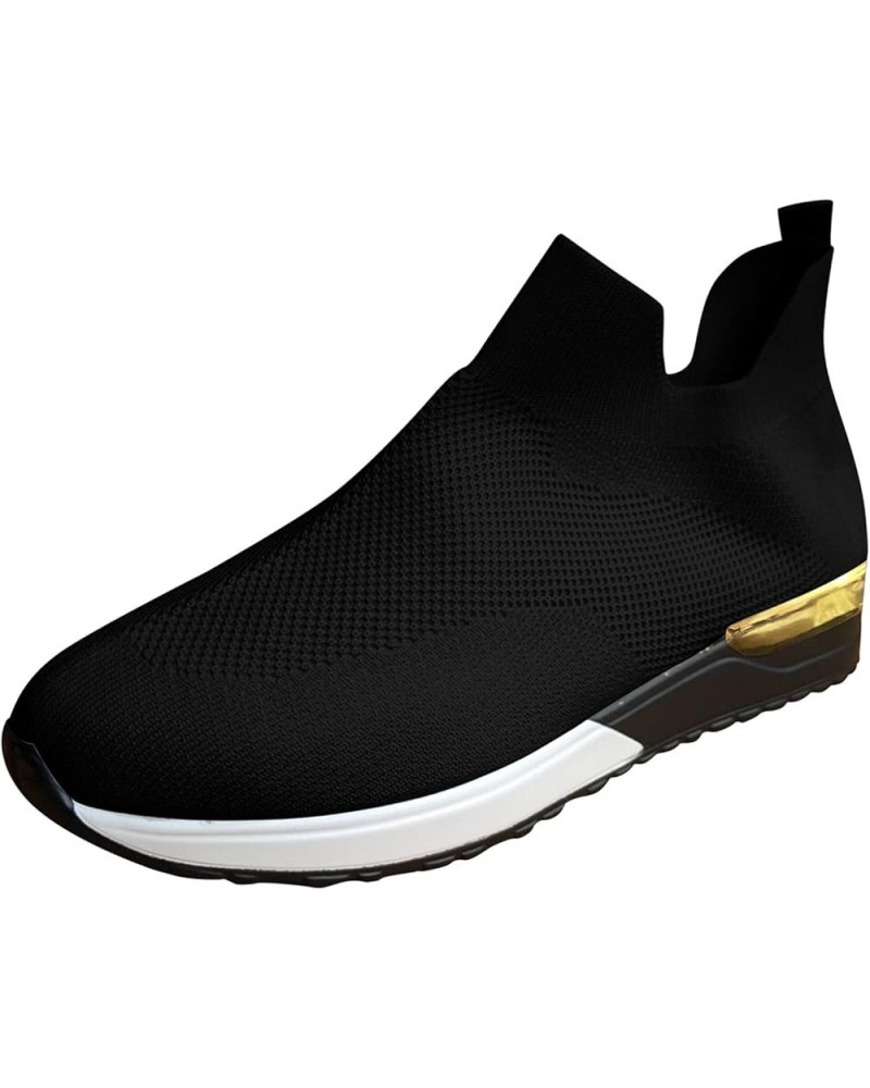 Women Sneakers Slip-On Walking Shoes Workout Sneakers for Women Slip-On Walking Shoes Black-b $16.32 Athletic Shoes