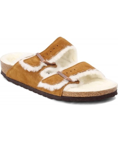 Women's Soft Footbed Arizona SFB Blu Oil LTR N Mink Shearling Suede $88.56 Sandals