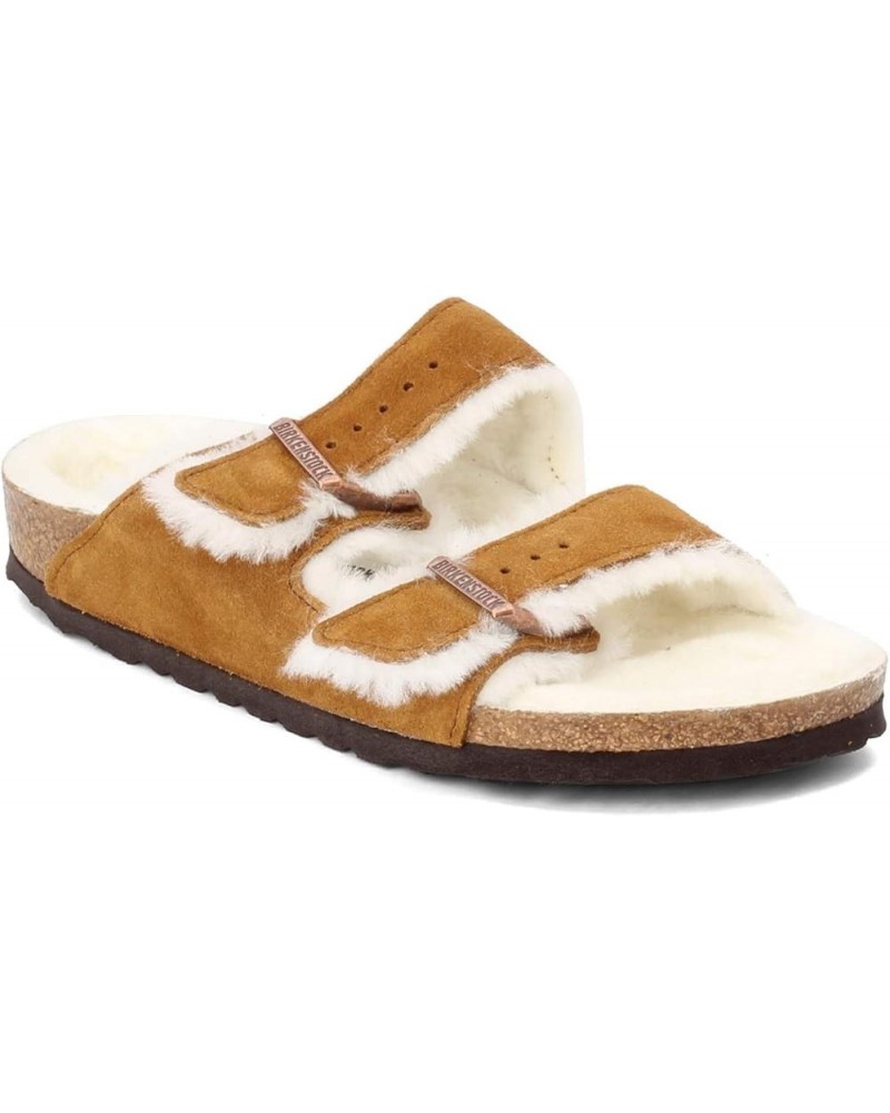 Women's Soft Footbed Arizona SFB Blu Oil LTR N Mink Shearling Suede $88.56 Sandals