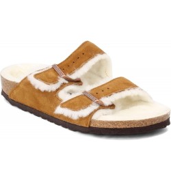 Women's Soft Footbed Arizona SFB Blu Oil LTR N Mink Shearling Suede $88.56 Sandals