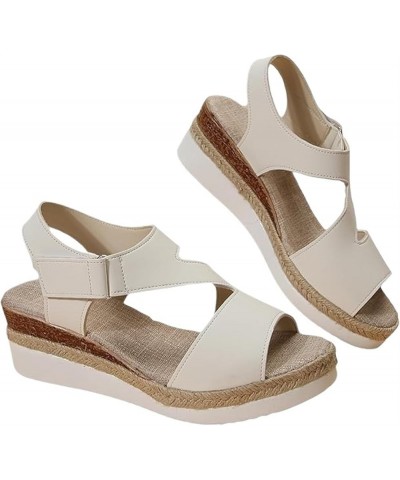 Grishay Shoes Womens, Women's Thick-Soled Buckle Wedge Sandals, Grishay Women's Ultra-Comfy Sandals White $16.82 Sandals