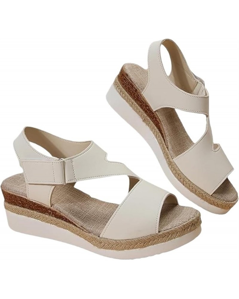 Grishay Shoes Womens, Women's Thick-Soled Buckle Wedge Sandals, Grishay Women's Ultra-Comfy Sandals White $16.82 Sandals