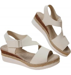 Grishay Shoes Womens, Women's Thick-Soled Buckle Wedge Sandals, Grishay Women's Ultra-Comfy Sandals White $16.82 Sandals