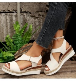 Grishay Shoes Womens, Women's Thick-Soled Buckle Wedge Sandals, Grishay Women's Ultra-Comfy Sandals White $16.82 Sandals