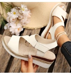 Grishay Shoes Womens, Women's Thick-Soled Buckle Wedge Sandals, Grishay Women's Ultra-Comfy Sandals White $16.82 Sandals