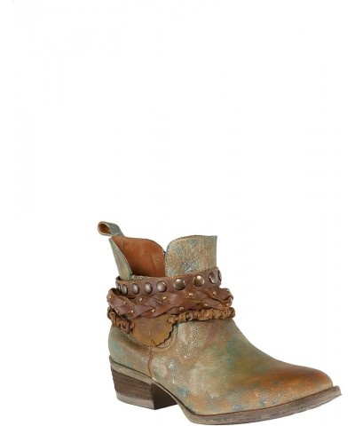 Women's Studs Round Toe Ankle Boot 6 Green Harness $55.91 Boots