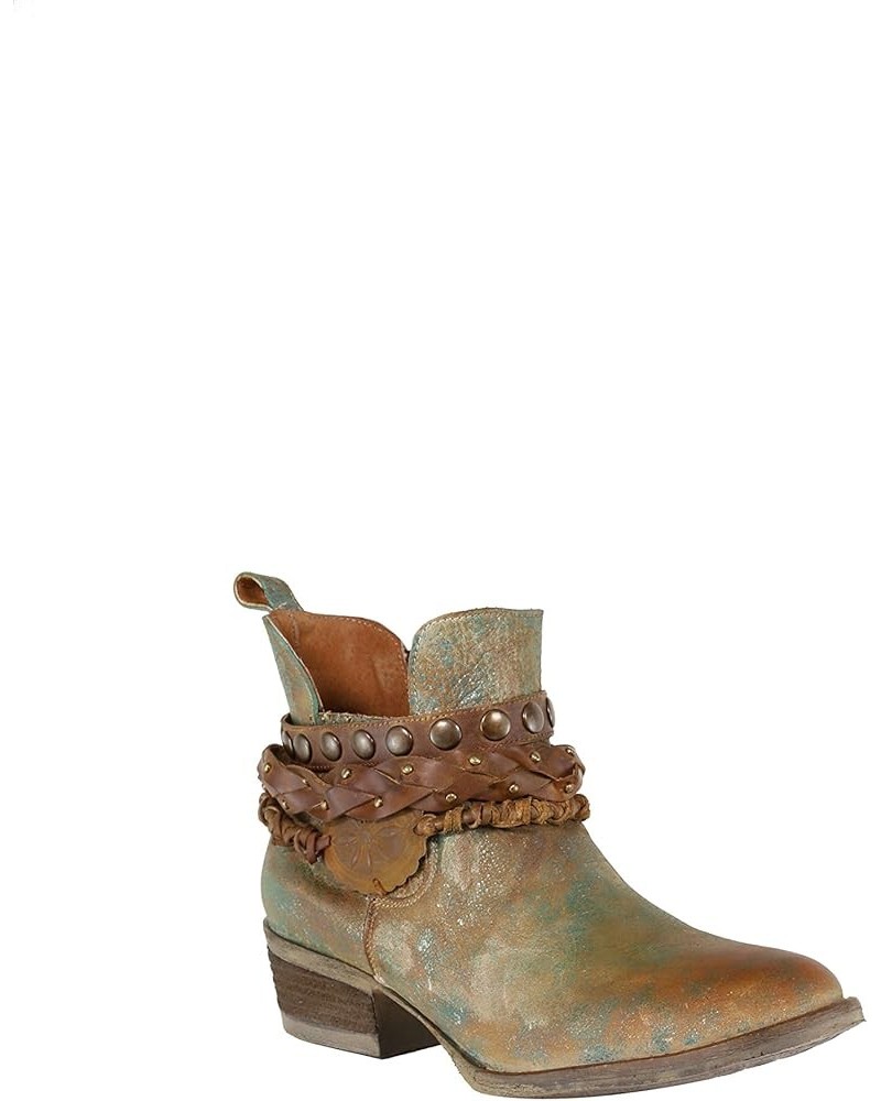 Women's Studs Round Toe Ankle Boot 6 Green Harness $55.91 Boots