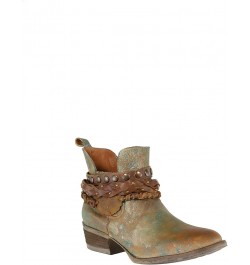 Women's Studs Round Toe Ankle Boot 6 Green Harness $55.91 Boots