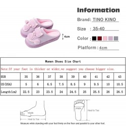 Ladies Indoor Home Cotton Cute cat Slippers， Women Winter Warm Plush Slippers，Female Flat Shoes Shollow Thick Heels (Color : ...