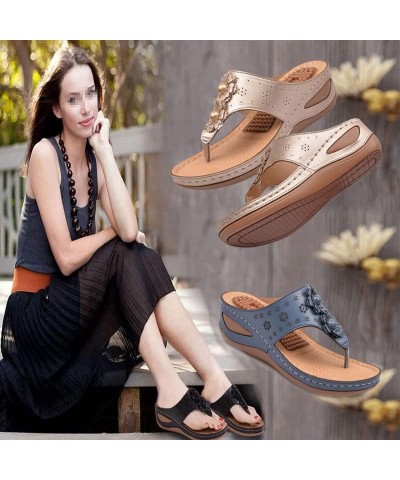 Wedge Sandals for Women Dressy Summer Women's Comfy Orthotic Sandals with Arch Support Plantar Fasciitis Slides Dress Shoes O...