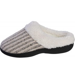 Women's House Slippers Knit Fleece Lined Cozy Clog House Shoes Cream $14.49 Slippers