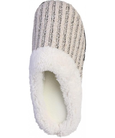 Women's House Slippers Knit Fleece Lined Cozy Clog House Shoes Cream $14.49 Slippers