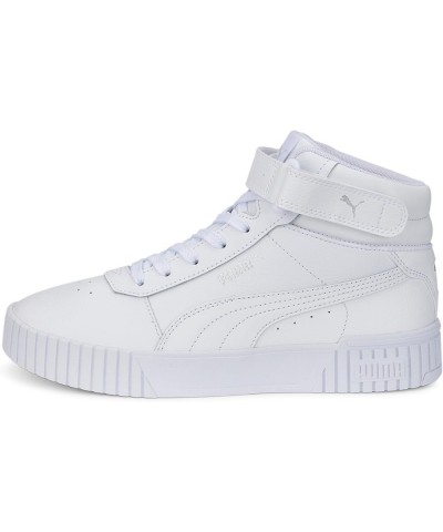 Women's Mid-Top Sneaker White White Silver $41.99 Fashion Sneakers