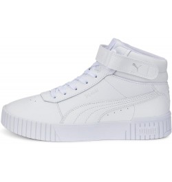 Women's Mid-Top Sneaker White White Silver $41.99 Fashion Sneakers