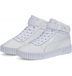 Women's Mid-Top Sneaker White White Silver $41.99 Fashion Sneakers