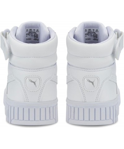 Women's Mid-Top Sneaker White White Silver $41.99 Fashion Sneakers