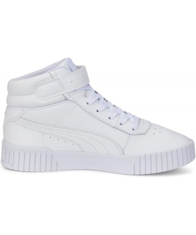 Women's Mid-Top Sneaker White White Silver $41.99 Fashion Sneakers