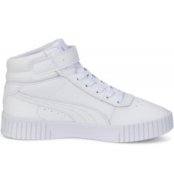 Women's Mid-Top Sneaker White White Silver $41.99 Fashion Sneakers