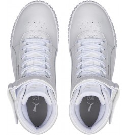 Women's Mid-Top Sneaker White White Silver $41.99 Fashion Sneakers