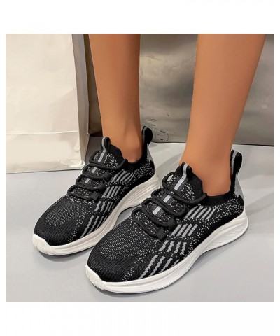 Walking Shoes for Women Wide Width Trainers Mesh Casual Zapatos Para Correr De Mujer Womens White Sneakers Z 15-black $11.86 ...