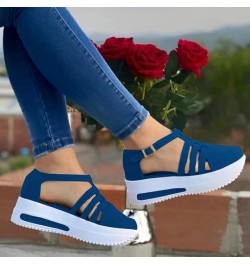 Women's Platform & Wedge Sandals,Espadrilles Wedge Sandals Closed Toe Ankle Strap Braided High Heeled Sandals For Women Summe...