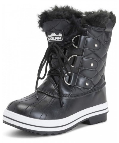 Products Womens Snow Boot Quilted Short Winter Snow Rain Warm Waterproof Boots Black Leather $26.99 Outdoor Shoes