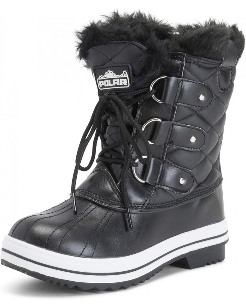 Products Womens Snow Boot Quilted Short Winter Snow Rain Warm Waterproof Boots Black Leather $26.99 Outdoor Shoes