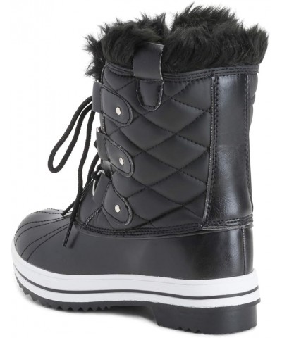 Products Womens Snow Boot Quilted Short Winter Snow Rain Warm Waterproof Boots Black Leather $26.99 Outdoor Shoes