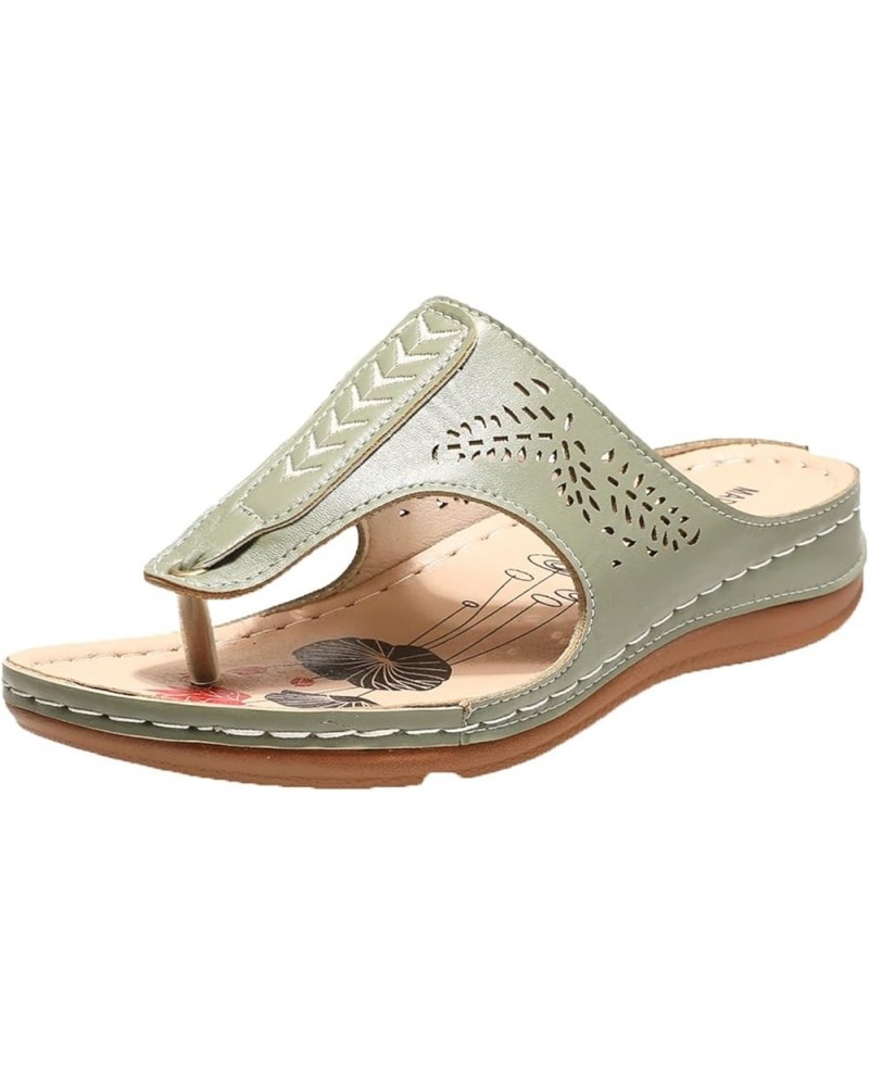 Women Shoes Breathable Beach Sandals Fashion Summer Comfortable Toe Wedges Peep Women's Sandals Go Walk Women Sandals (Green,...