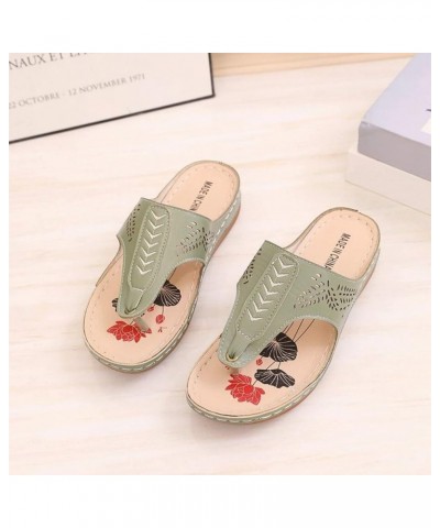 Women Shoes Breathable Beach Sandals Fashion Summer Comfortable Toe Wedges Peep Women's Sandals Go Walk Women Sandals (Green,...