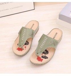 Women Shoes Breathable Beach Sandals Fashion Summer Comfortable Toe Wedges Peep Women's Sandals Go Walk Women Sandals (Green,...