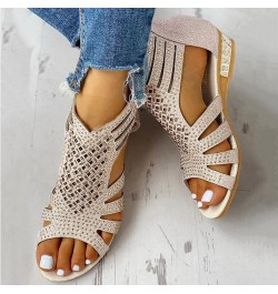 Sandals For Women Flats Flip Flops Women Women Slides Black Platform Sandals Wedge Booties Black Heeled Sandals For Wom Beige...