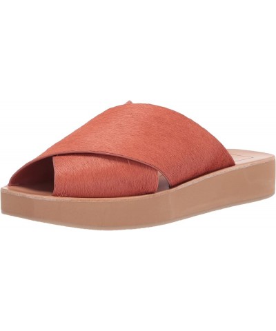 Women's Poira Slide Sandal Rust Calf Hair $29.03 Sandals