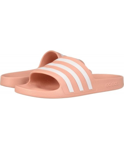 Men's Adilette Aqua Slides Dust Pink/White/Dust Pink $13.57 Athletic Shoes