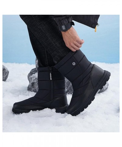 Boots for Women Fashion Flock Winter Fur Lined Insulated Warm Womens Boots Mid-Calf Fleece Furry Soft Cozy Boots Z4 Black $22...