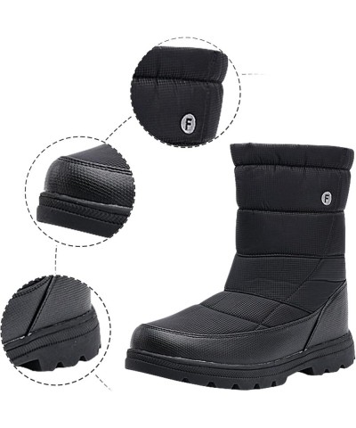 Boots for Women Fashion Flock Winter Fur Lined Insulated Warm Womens Boots Mid-Calf Fleece Furry Soft Cozy Boots Z4 Black $22...