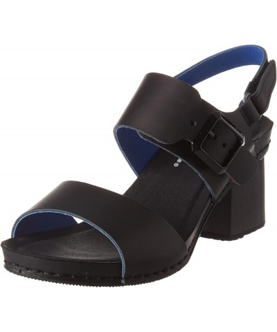 Women's Platform Heeled Sandal Black White $33.42 Sandals