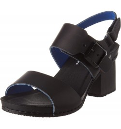 Women's Platform Heeled Sandal Black White $33.42 Sandals